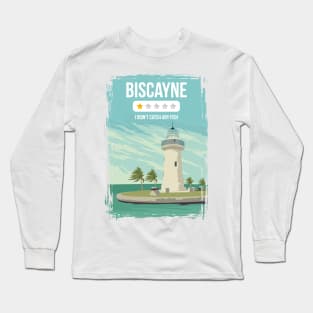 Biscayne Funny One Star Review National Park Travel Poster Florida Long Sleeve T-Shirt